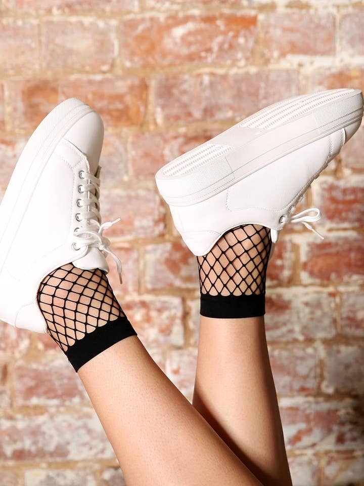 Extra Large Net Ankle Socks for wholesale by Pamela Mann