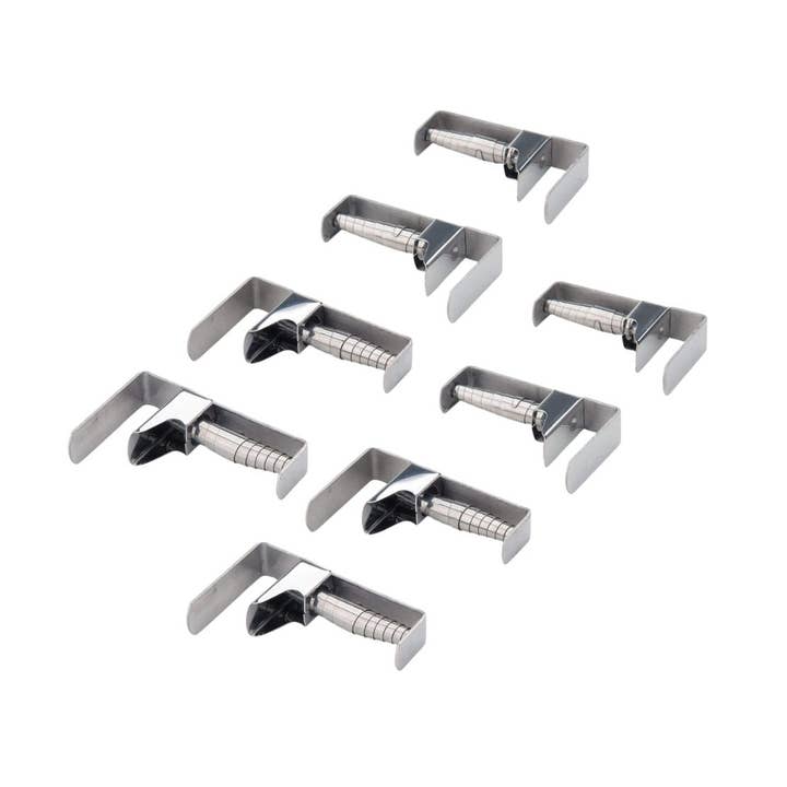 Set of 8 stainless steel tablecloth clips Fackelmann Tecno for wholesale by Zenker