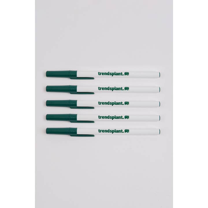 Trendsplant Clothing - Wholesale Pen - Logo BIC® Eco Ball Pen 5 Pack White/Trendsplant Green