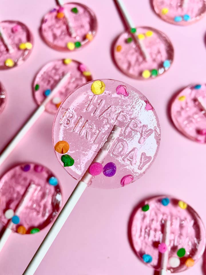 Happy Birthday Lollipop (12 Pieces) for wholesale by Sweetie Darling Candy
