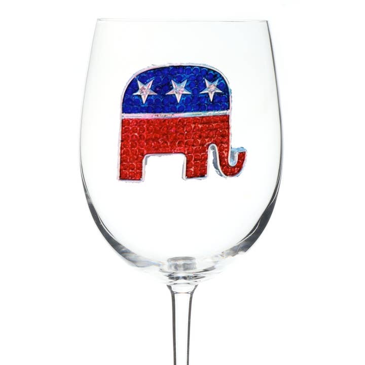 The Queens' Jewels® – wholesale Wine glass – Republican Elephant Jeweled Stemmed Wine Glass0