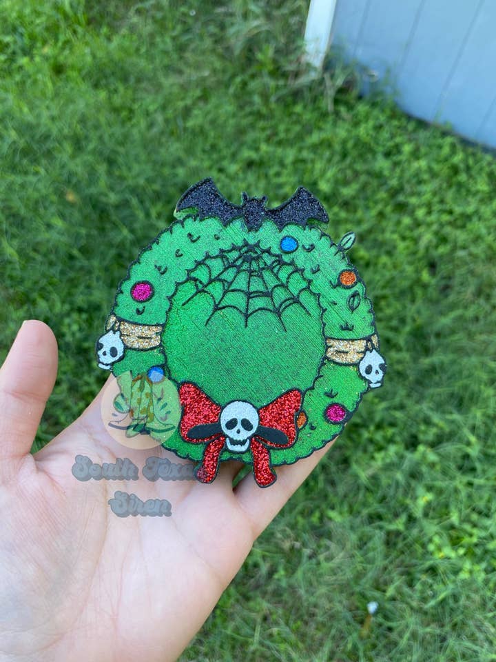 Spookmas Wreath Car Freshie for wholesale by South Texas Siren