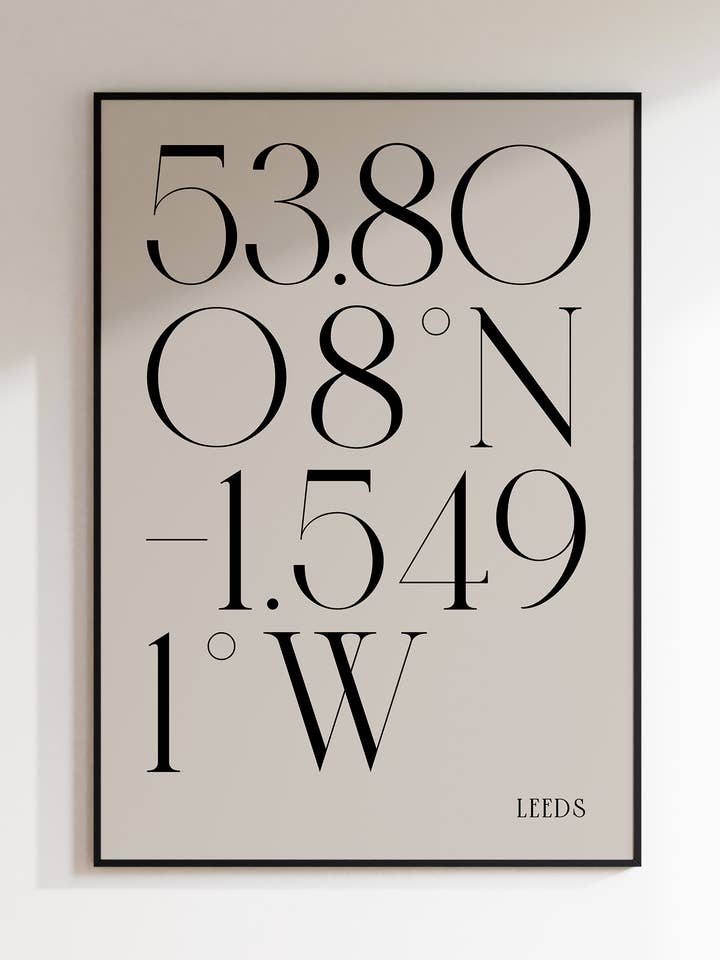 Leeds City Minimal Coordenadas Imprimir Cartaz de Viagem de Cidades por atacado de AballoneStudio