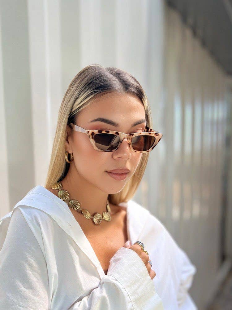 AnnaKey - Wholesale Sunglasses - Women's - ANNAKEY TATI WHITE LEOPARD SUNGLASSES