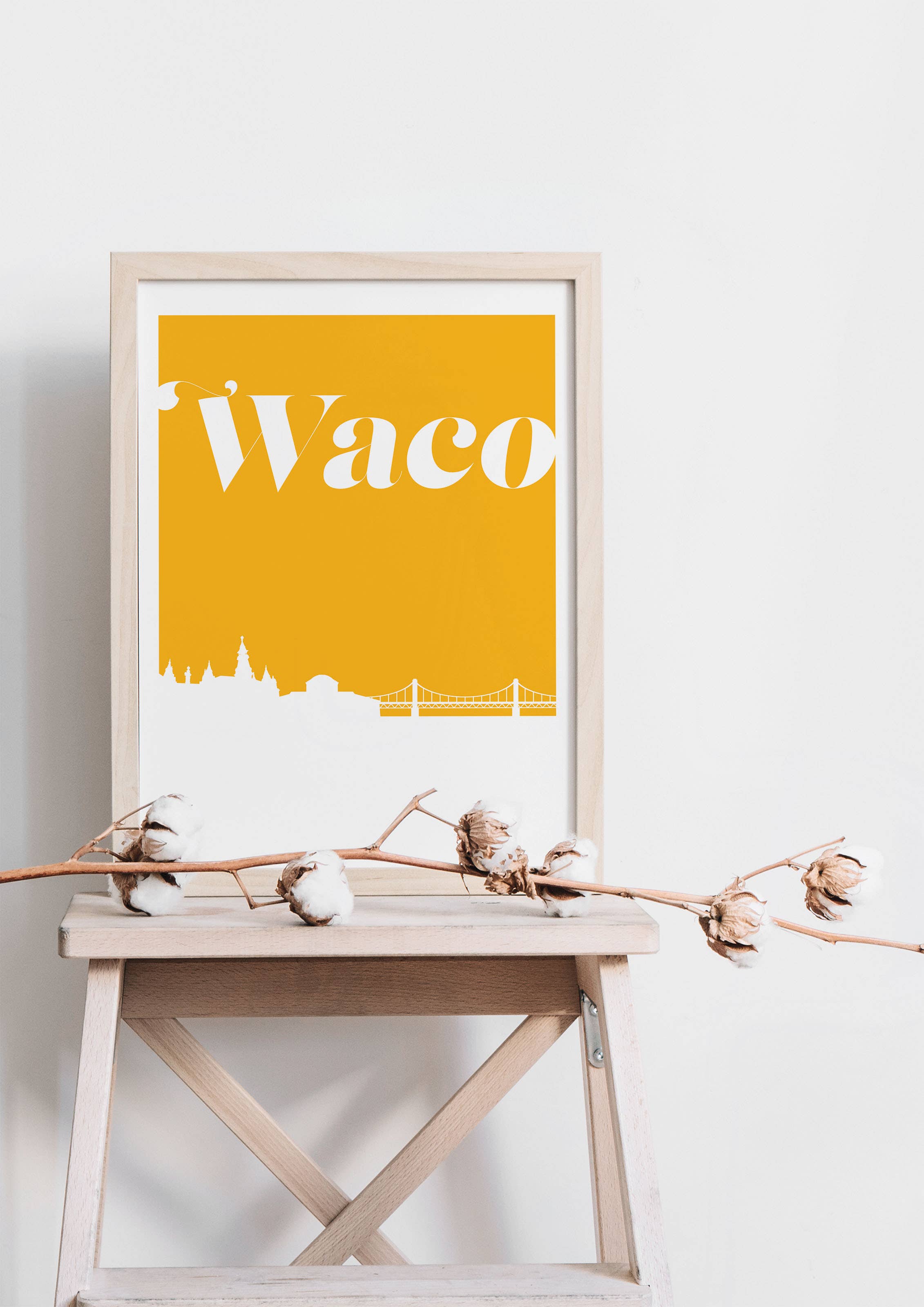 Paperfinch Design - Wholesale Art Print - Waco Texas retro inspired skyline art print7