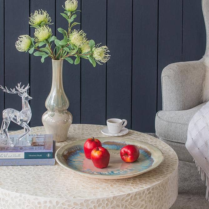 A&B Home Group Inc. - Wholesale Charger plate - D18x2" Remy Reactive Glaze Ceramic Charger w/ Stand6