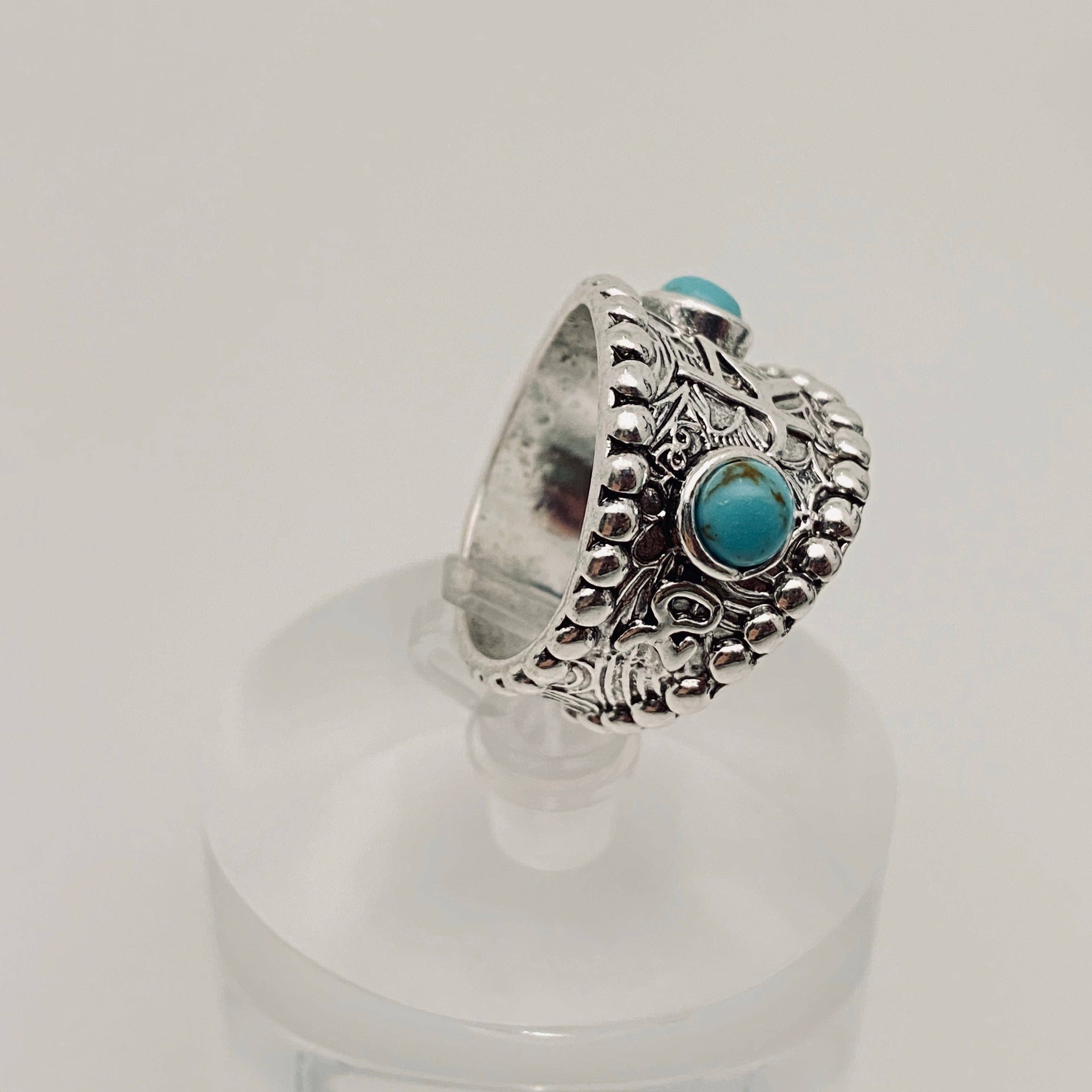 Mio Queena - Venta al por mayor Anillos grandes/de cóctel - Anillo turquesa artificial vintage de varios estilos3