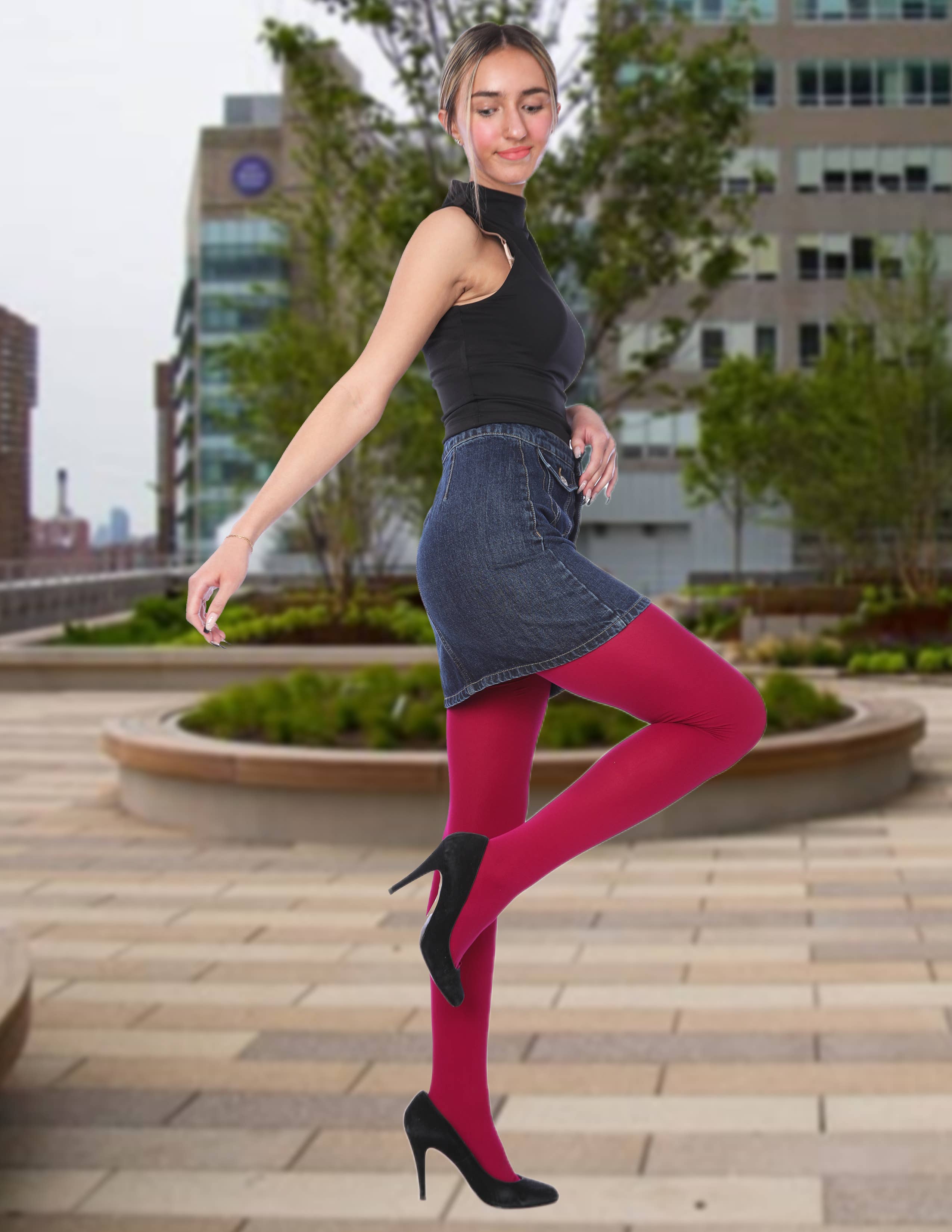 Isadora, Tipi toe, & James Fiallo - Wholesale Pantyhose - Women's - Women's Isadora Colored Footed Spandex Pantyhose Tights6