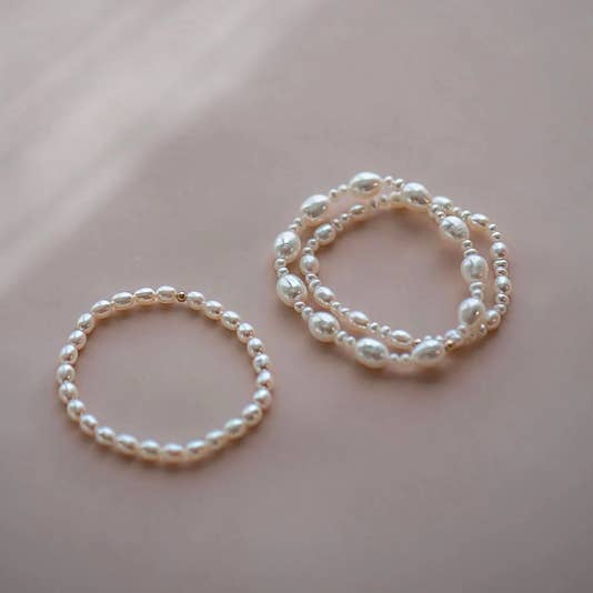 happyzzzsu - Wholesale Beaded bracelet - Handmade Freshwater Pearl Bracelet - Elastic Design9