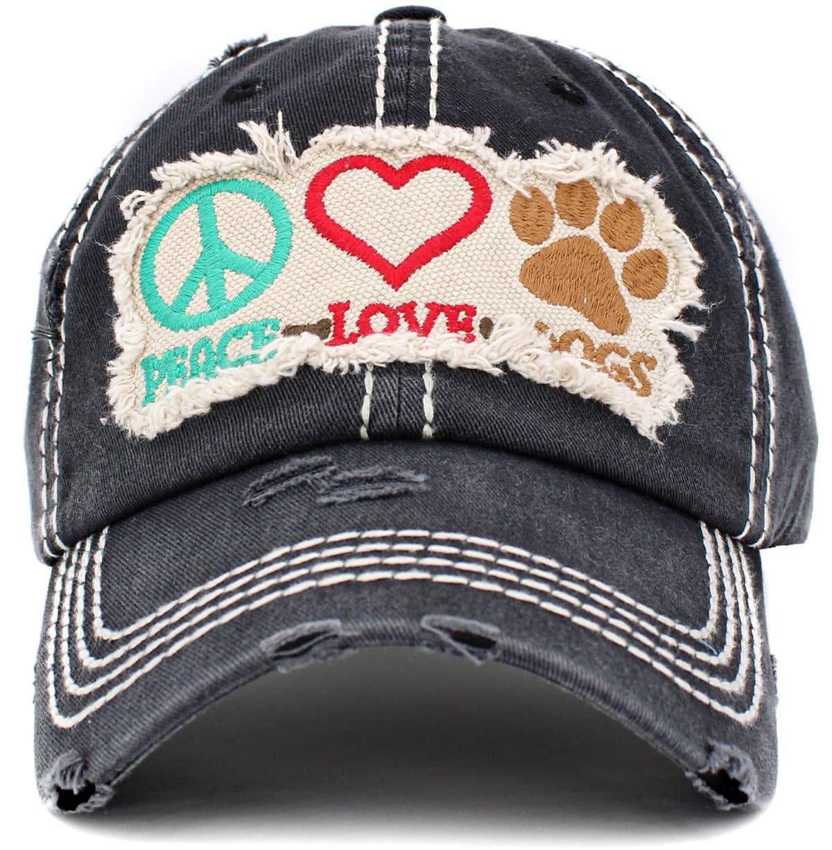 KBETHOS - Wholesale Hat Accessory - Women's - Peace Love Dogs Vintage Ballcap0