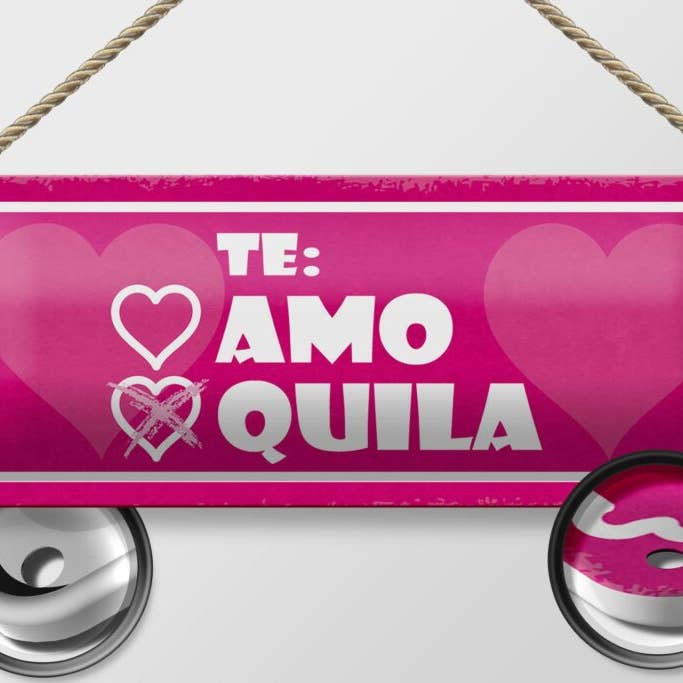 Femer - Wholesale Sign - Tin sign saying 27x10 cm Te: Heart AMO Quila metal decorative sign tin sign1