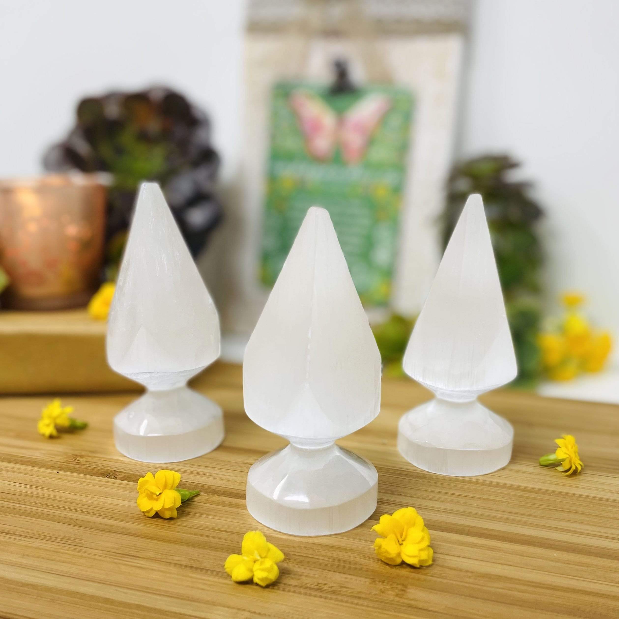 Rock Paradise – wholesale Andlig sten/kristall – Kristallselenit rund spjutstenspets 4 sidor