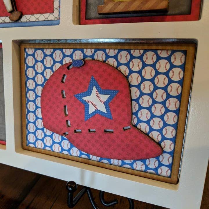 Foundations Decor – Kit de artesanato DIY por atacado – Kit de caixa de sombra de beisebol DIY madeira artesanal acento de parede2