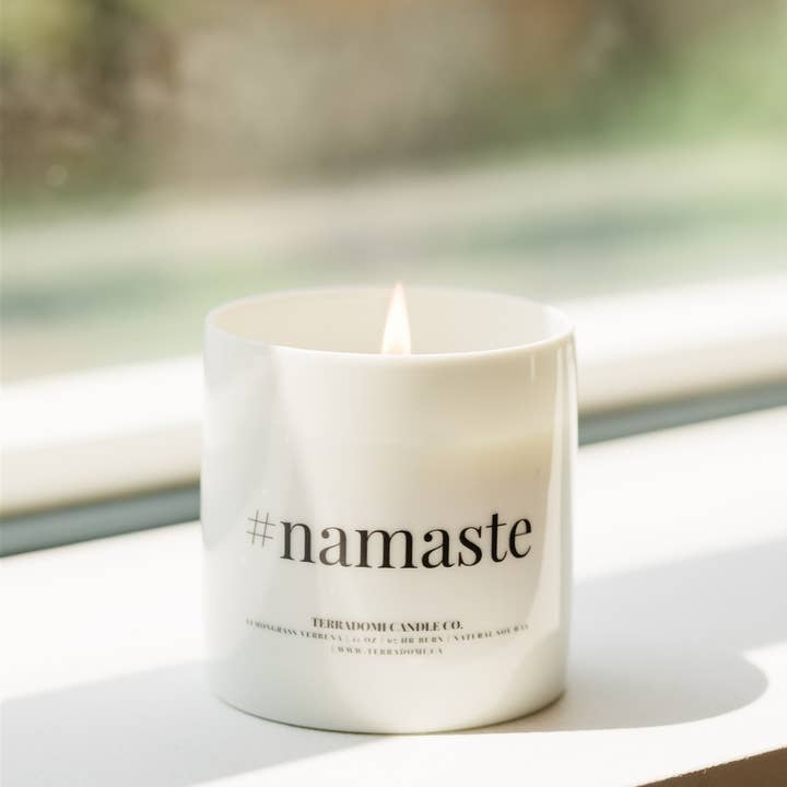 Lemongrass Verbena Soy Candle | Ceramic Jar + Box | 11 oz for wholesale by Terradomi Candle Co.
