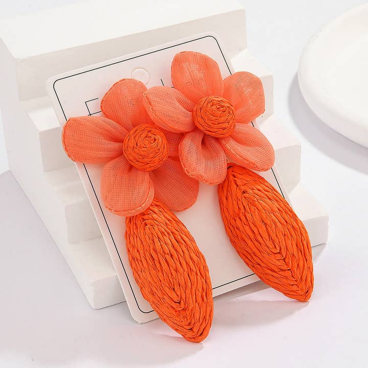 DOUBLJU - Wholesale Dangle Earrings - HANDMADE SWEET FLOWER ALMOND EARRINGS_CWAJE30493