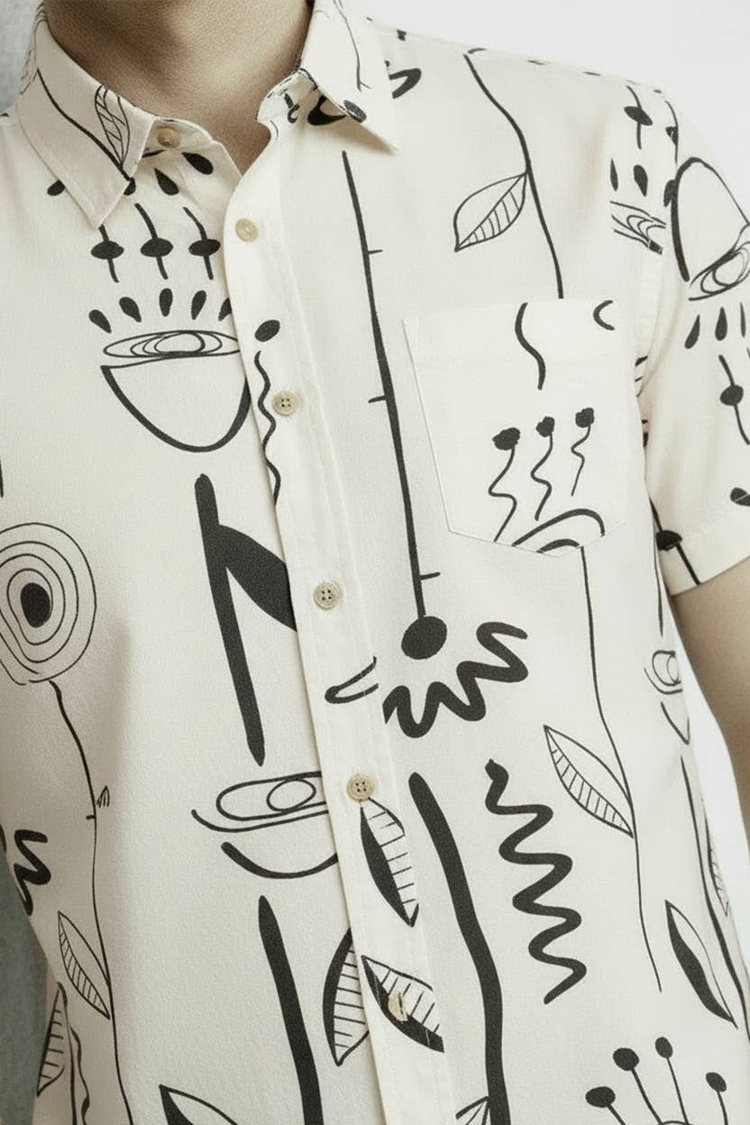   Men's Woven Printed Short Sleeve Shirt for wholesale on Faire2