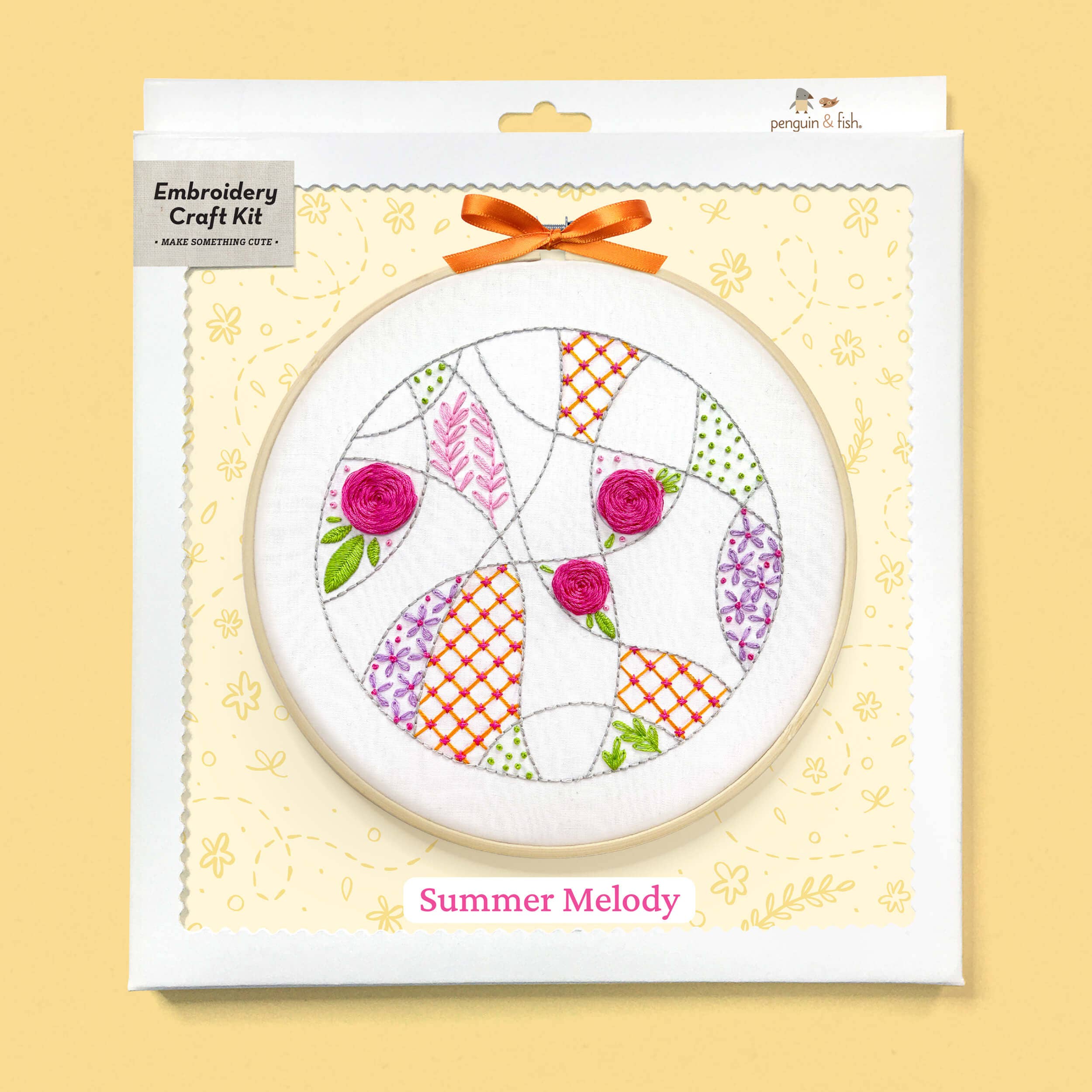 Penguin & Fish - Vendita all'ingrosso Attrezzatura per ricamo/punto croce - Kit da ricamo Summer Melody 8"1