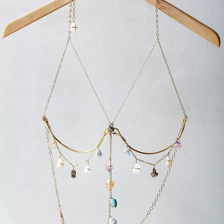 Ariana Ost - Wholesale Gezicht/lichaam ketting - Druipende Stenen Beha Korset Lichaamsjuweel3