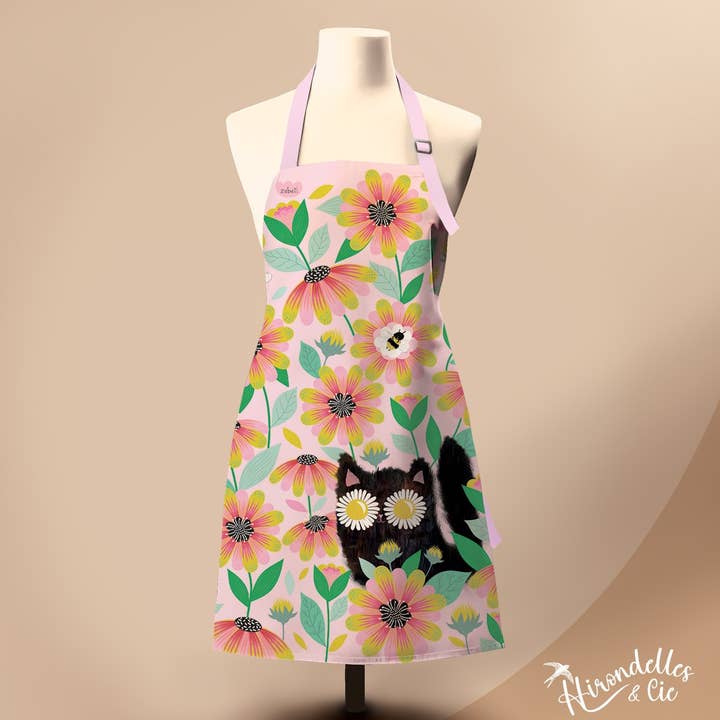 Avental de algodão 100% orgânico (GOTS) - Retro love por atacado de Hirondelle & Cie