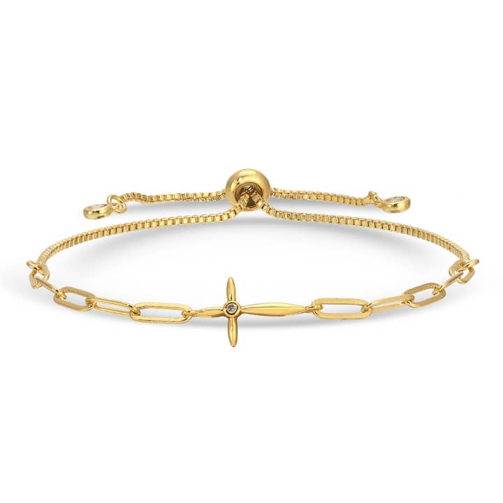 Delicate Cross Pulley Bracelet for wholesale by Splendid Iris