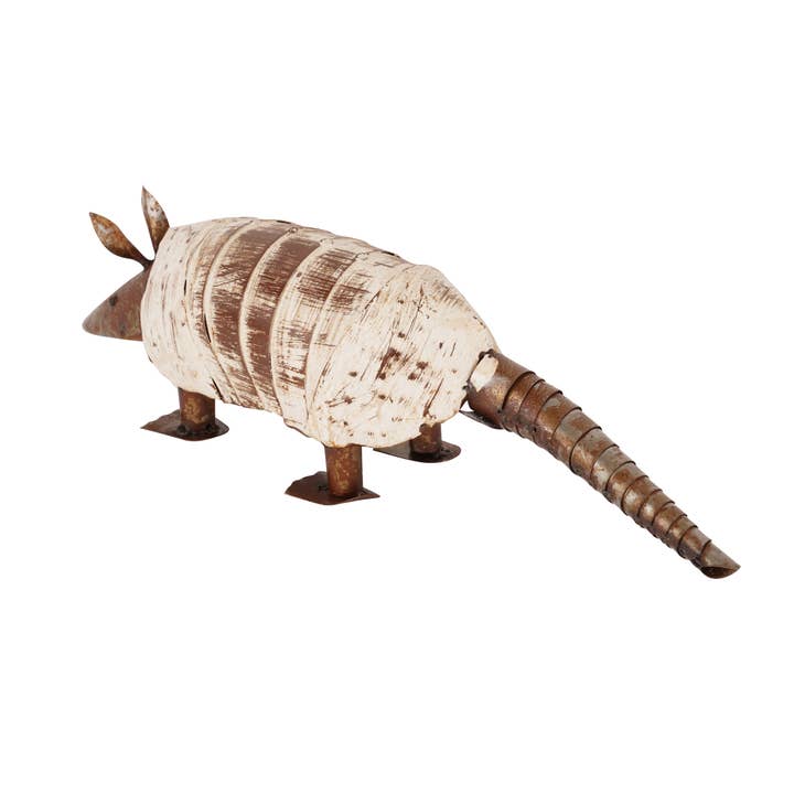 My Amigos Imports - Wholesale Outdoor Ornament/Decor - Farmhouse Garden Metal Armadillo-NEW-16x5x6 inch-Two Colors