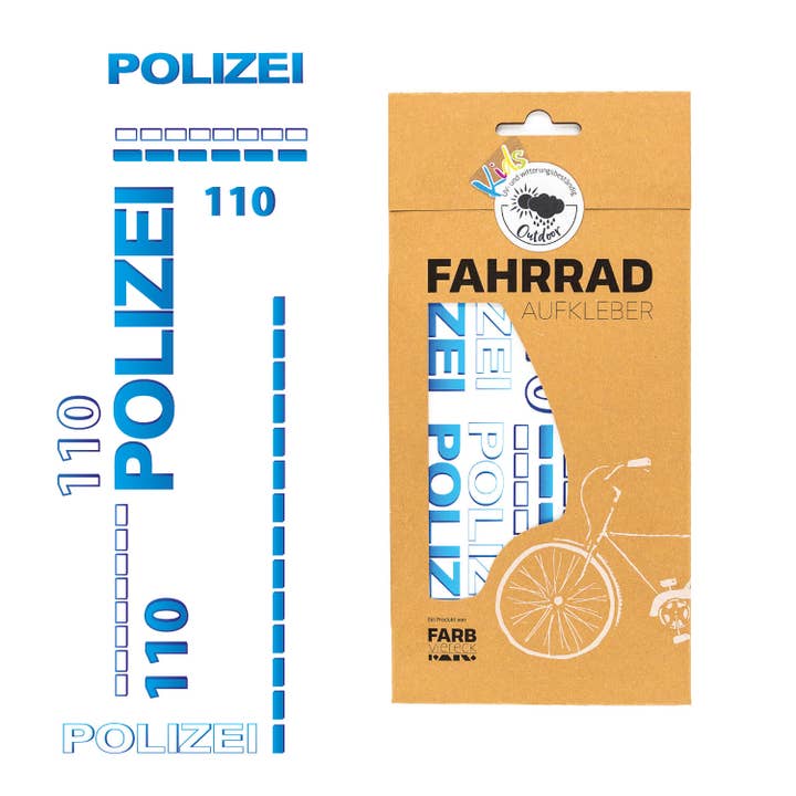 Farbviereck – wholesale Klistermärke - Barn och baby – Polisen klistermärke set barncykel