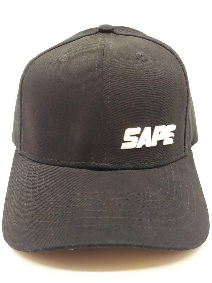 Sape cap black with white 3D logo for wholesale by Sape
