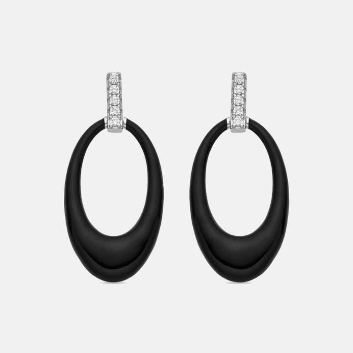 Luxenter - Wholesale Dangle Earrings - Pendientes Luxenter de Plata de Ley 925 y Lacado Negro acabado en rodio - Onves4