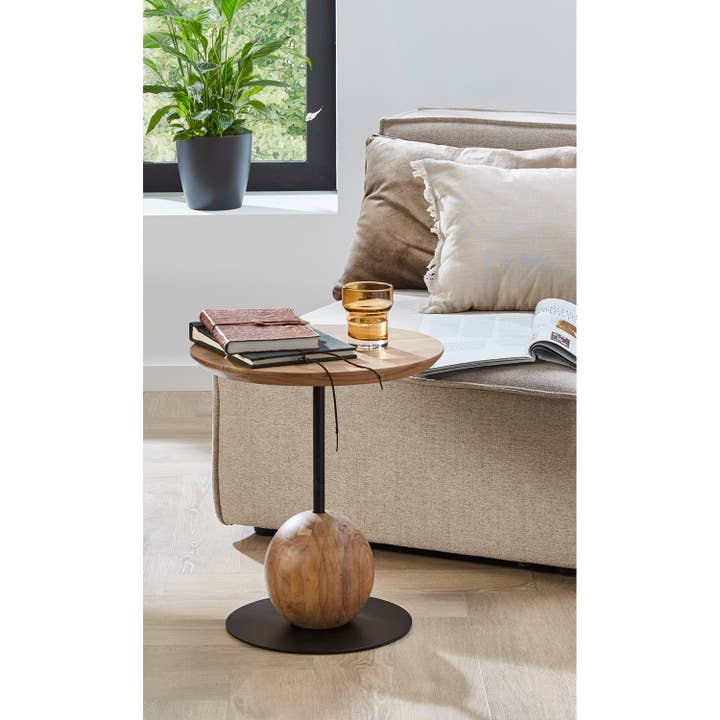 Side table round Mona natural color H. 45 cm, PU 1 for wholesale on Faire1