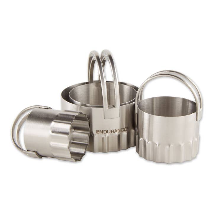 RSVP International - Wholesale Cookie Cutter - Biscuit Cutters - Round Rippled Set Of 41