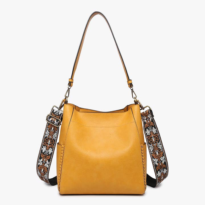 Jen & Co. – bolsa tiracolo - Mulher por atacado – Saco de balde M2070 Penny 2 em 1 com alça de guitarra3