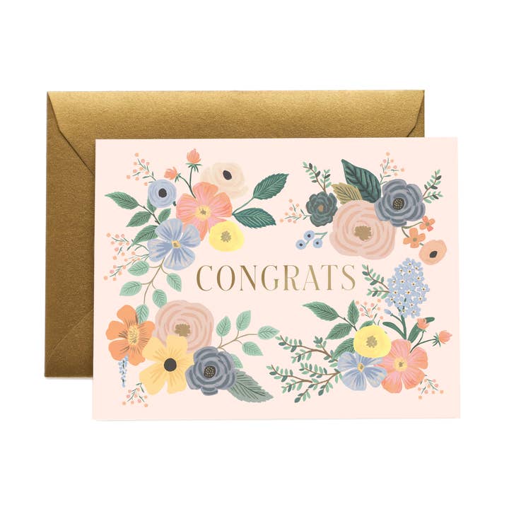 Garden Forest Congrats Card for wholesale by Rifle Paper Co.