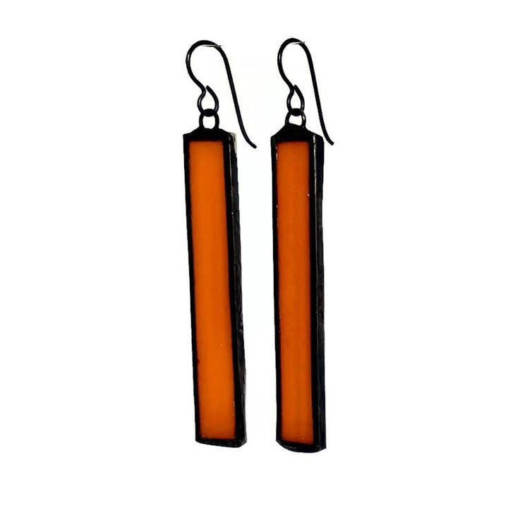 Stained Glass Earrings-Long Rectangle-Clemantine for wholesale by Citybitz