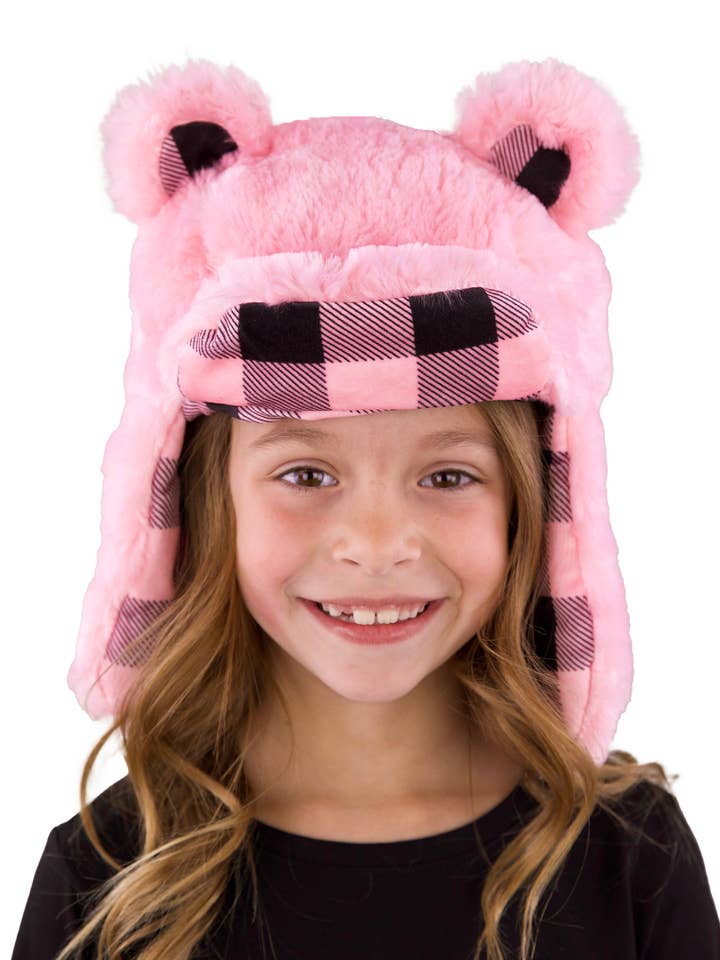 Pink Bear Critter Cap for wholesale by Lazy One