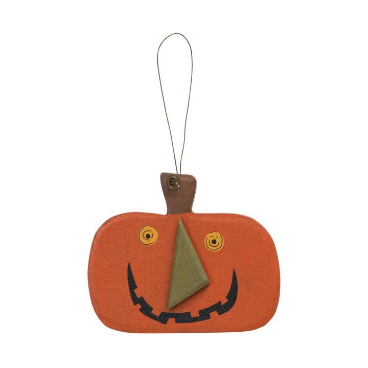 The Hearthside Collection - Wholesale Ornament Set - 2/Set, Funny Face Jack O Lantern Ornaments