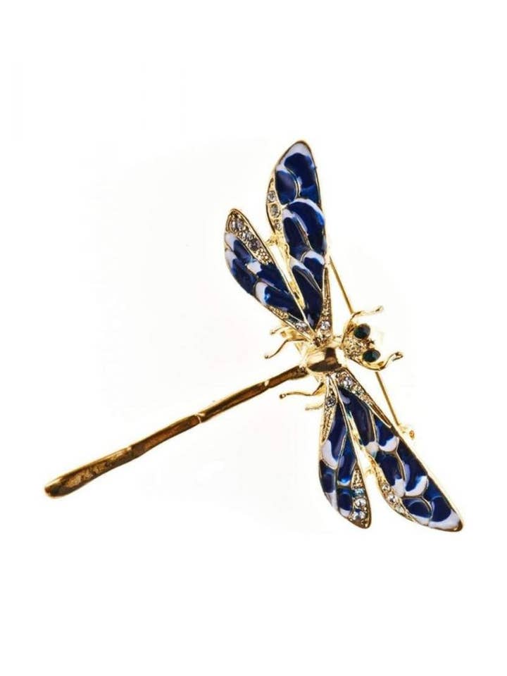 Art Deco Blue Dragonfly Hairclip and Brooch for wholesale by Rosie Fox