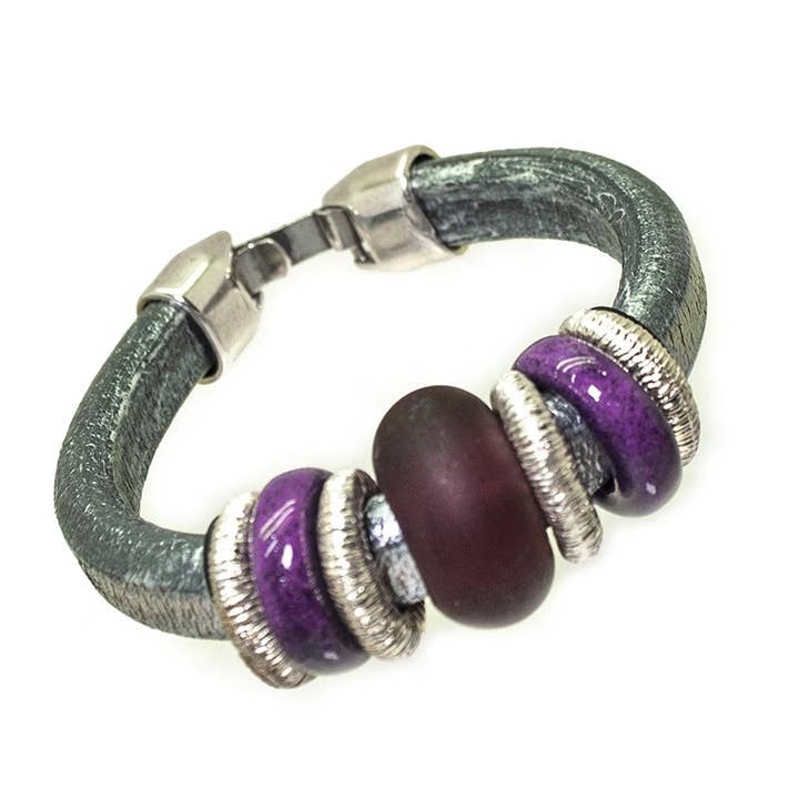 Las Joyas de Amanda - Venta al por mayor Brazalete - Pulsera de Cuero Regaliz Murano