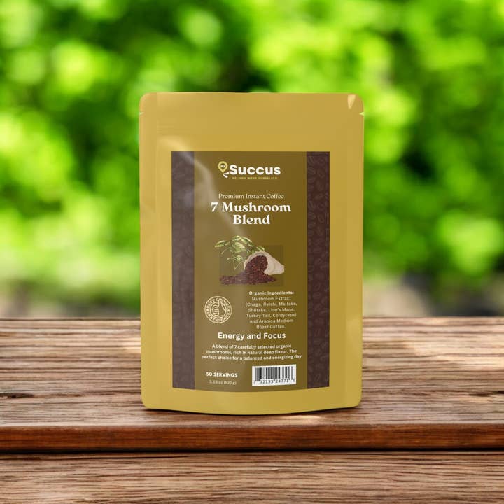 Succus - Wholesale Instant Coffee/Espresso - 7 Blend Mushroom Coffee - Energizing & Focus-Boosting Brew