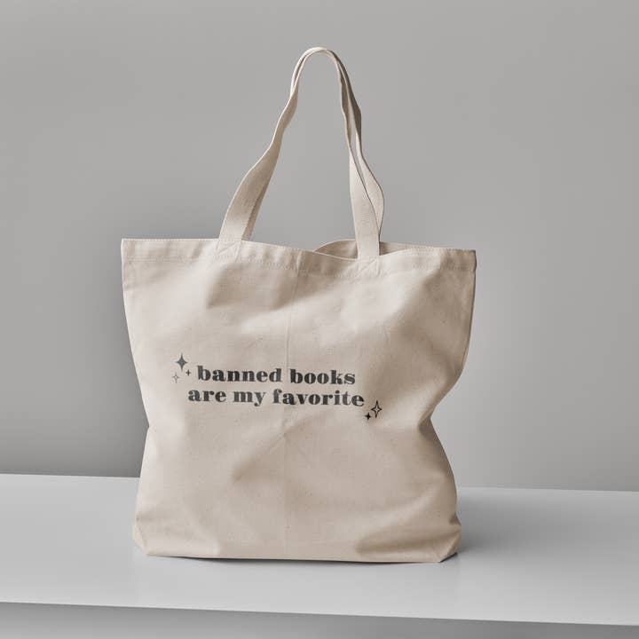 Banned Books Tote Bag for wholesale by Denali Paper Co.
