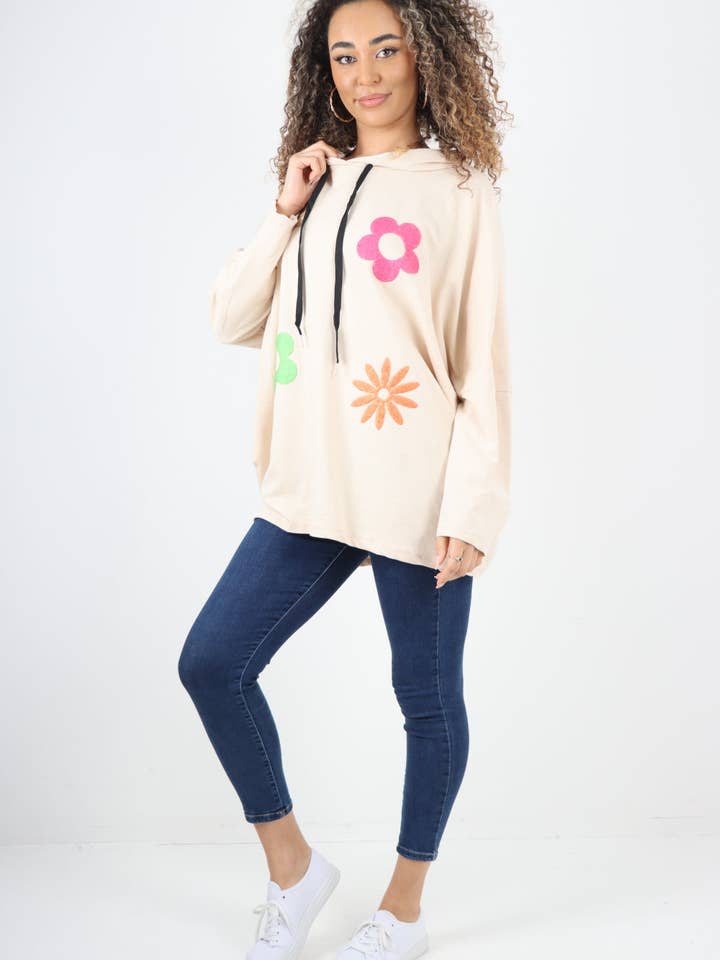 Miss Bold – wholesale Tunika - Dam – Italiensk Ditsy tunika med huva med blommönster
