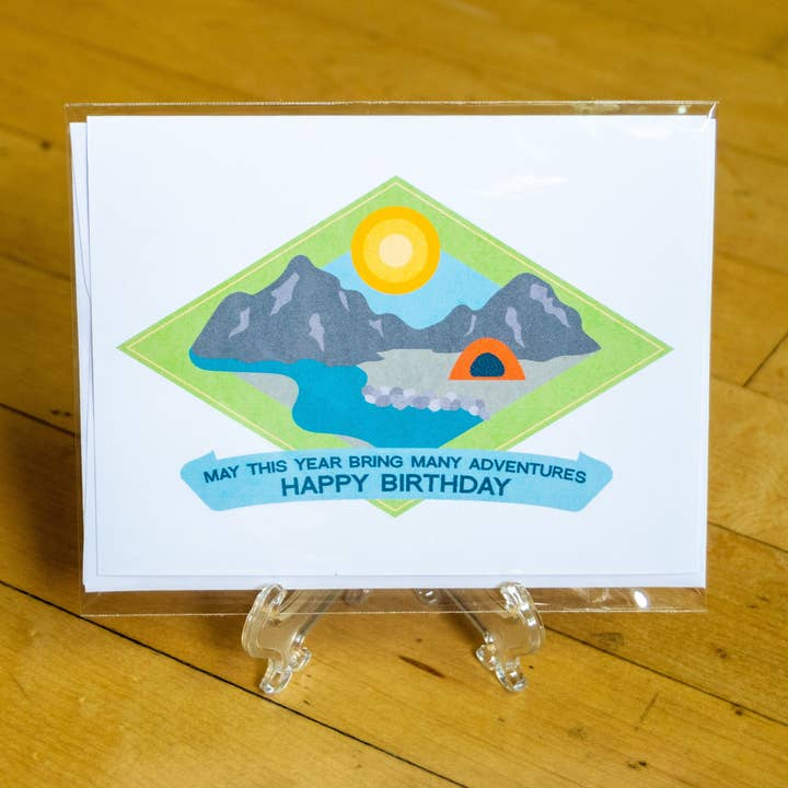 Adventure fødselsdagskort for engroshandel hos abigail hausman design & illustration