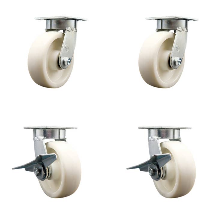 6 Inch Kingpinless Nylon Wheel Swivel Caster Set for wholesale by Service Caster