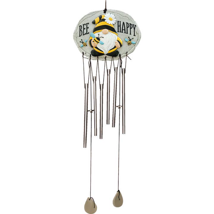 Bee Gnome Wind Chime for wholesale by Spoontiques, Inc