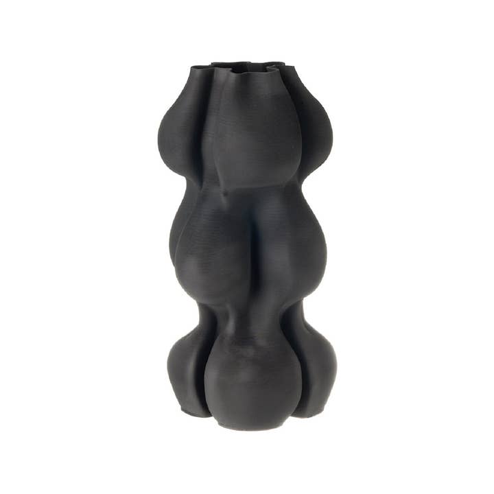 Ceramic Vase Black Dia 6.5" for wholesale on Faire