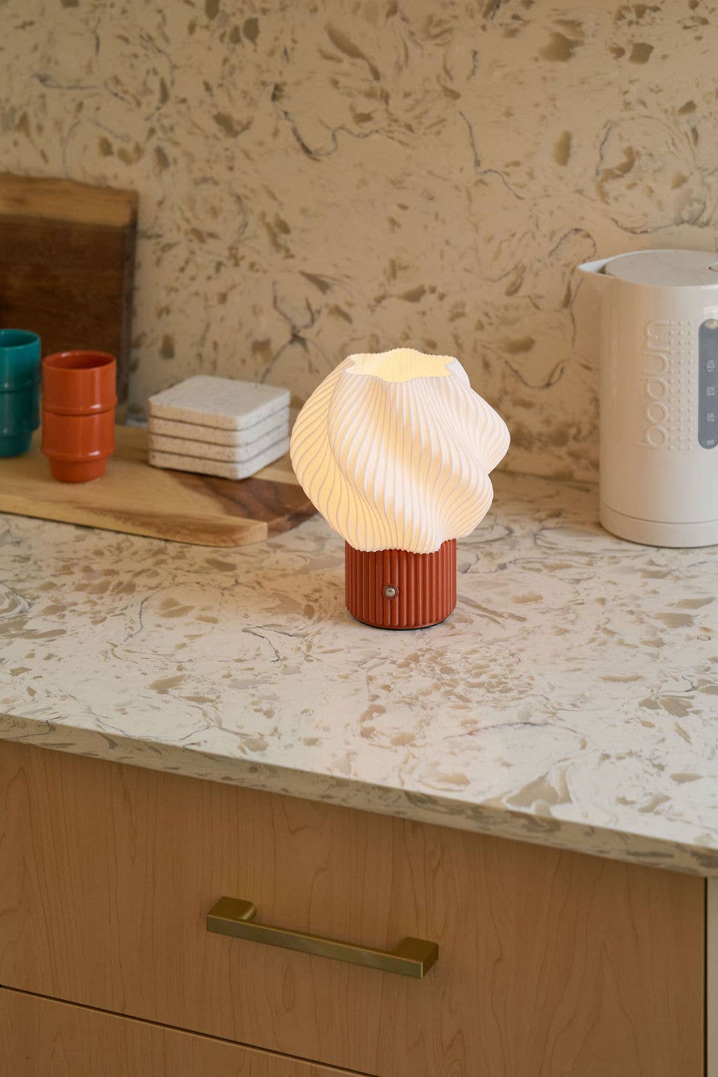 Colorless Mini Swirl Portable Lamp, Wireless and Rechargeable for wholesale on Faire3