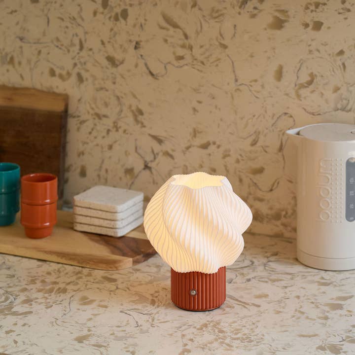 Colorless Mini Swirl Portable Lamp, Wireless and Rechargeable for wholesale on Faire3