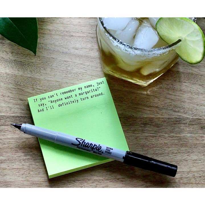 ellembee gift – Notas adesivas por atacado – Quem quer uma margarita | notas pegajosas engraçadas com ditos1