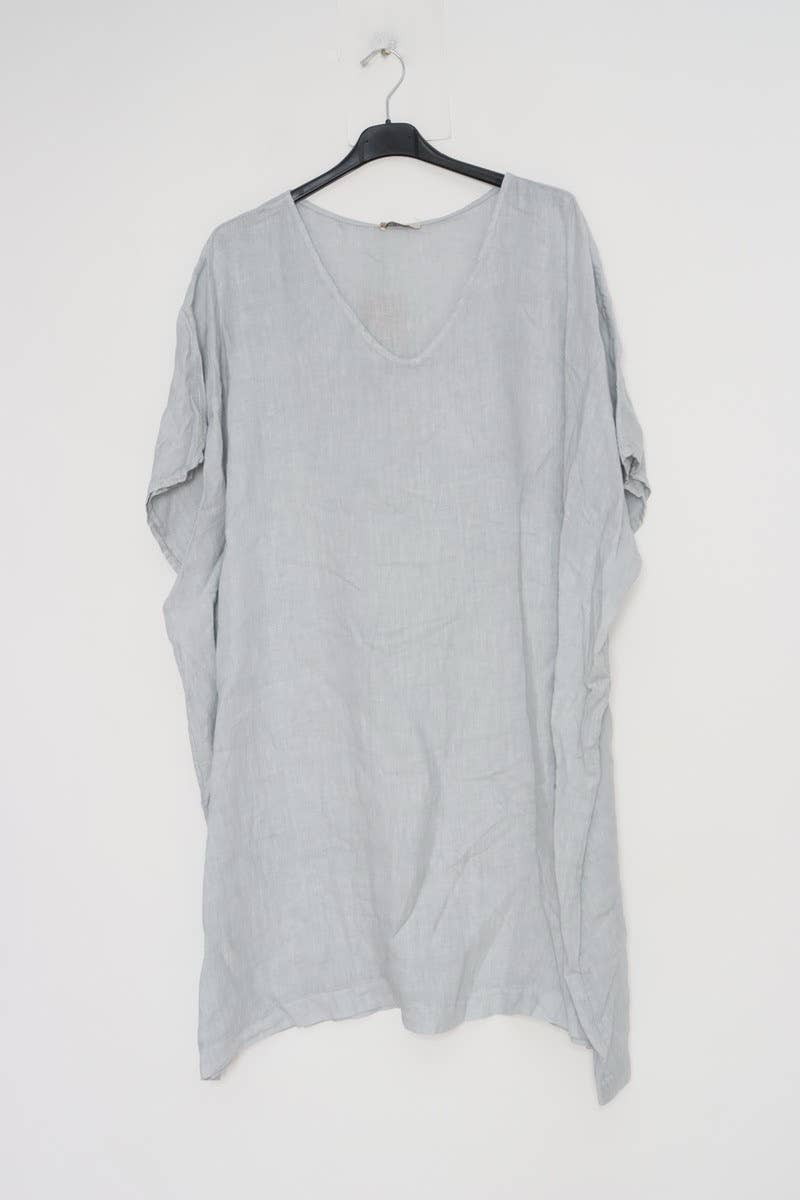 Lea & Luc - Grandes Tailles - Vendita all'ingrosso Vestito - Donna - Vestito in lino taglie comode con scollo a V10