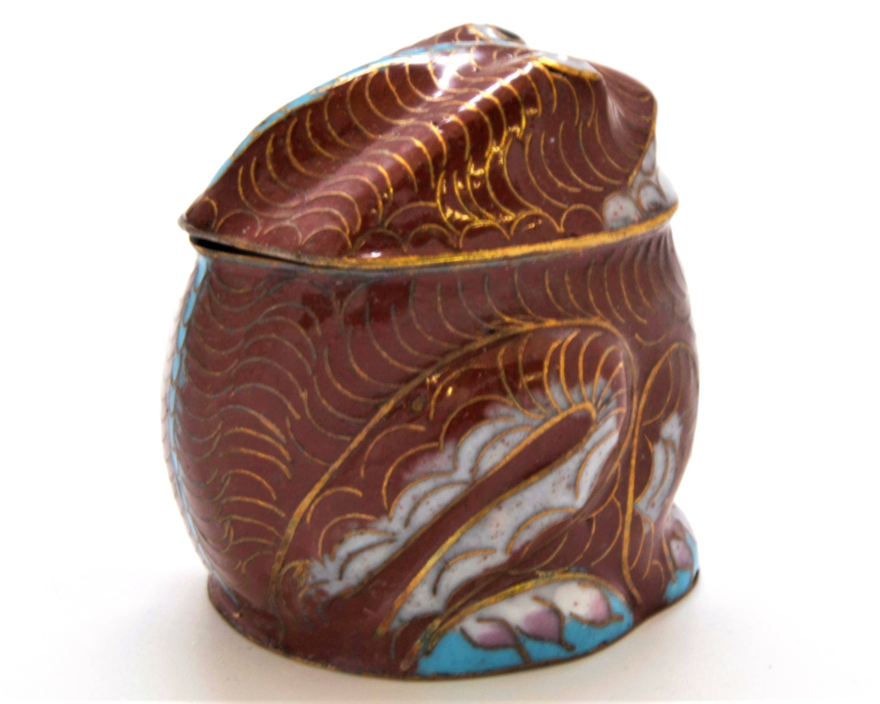 Ciel Collectables - Wholesale Decorative Box - Vintage Cloisonne Funny Frog Box Hand Painted Unusual Design3