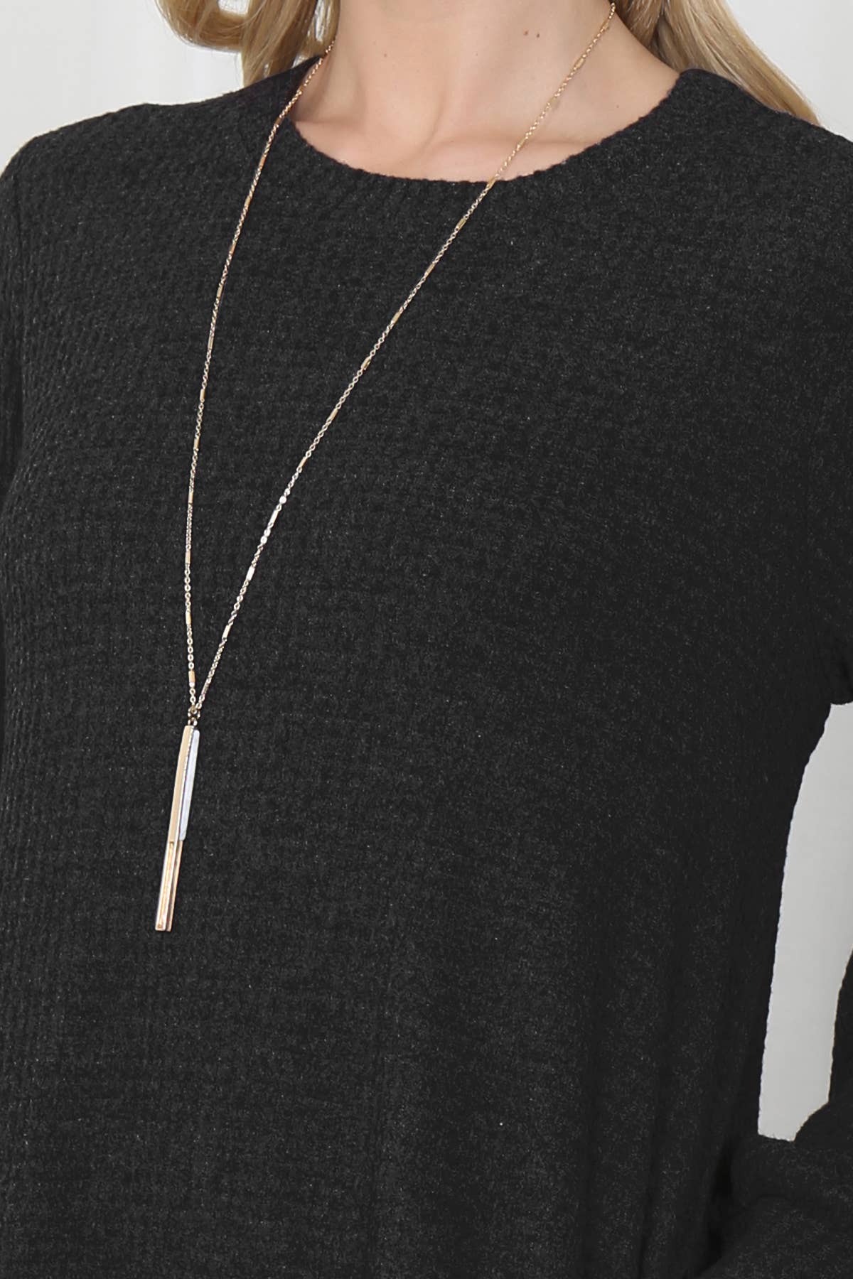 You & Me - Wholesale Dress - Women's - YMD10051V-BRUSHED WAFFLE BUBBLE SLEEVE POCKET DRESS37